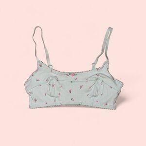 Women's Floral Print Pointelle Bralette - Colsie
